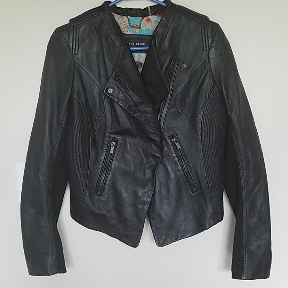 Black Rivet leather jacket size XS